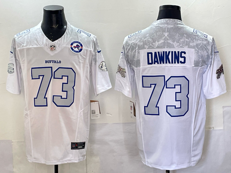 Men Buffalo Bills #73 Dawkins Nike White 2025 Rivalries Collection Limited NFL Jersey 008